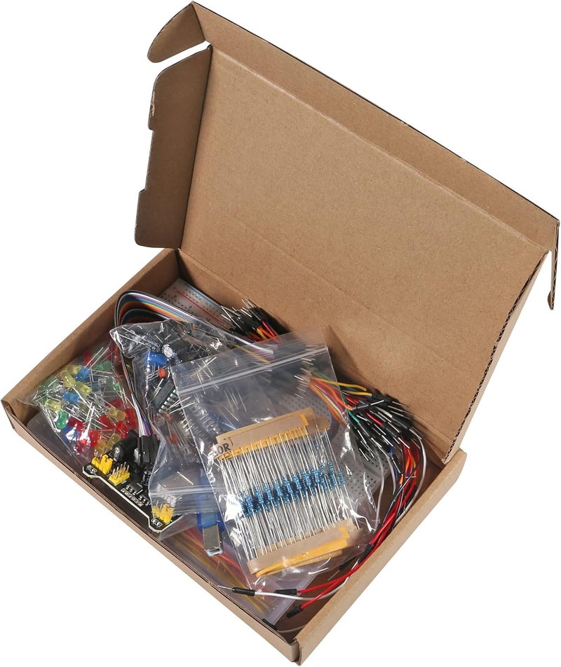 AiTrip NewElectronics Component Fun Kit w/Power Supply Module, Jumper Wire, 830 tie-Points Breadboard, Precision Potentiometer,Resistor Compatible with Arduino, Raspberry Pi, STM32 - Image 2